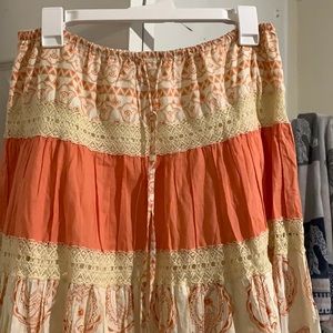 Guess jeans peach and ivory skirt